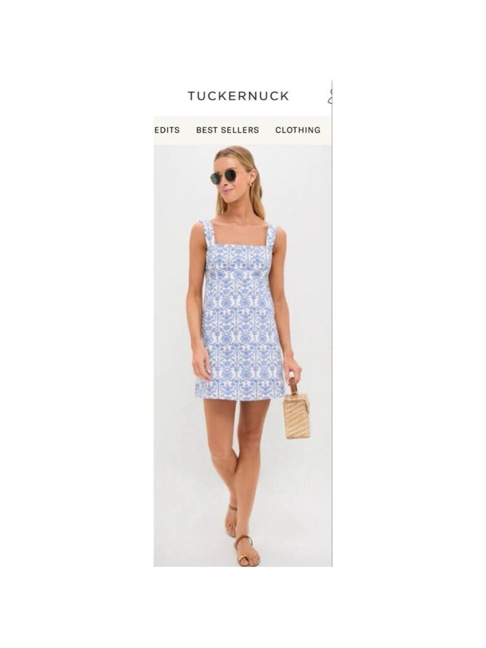 HYACINTH HOUSE Blue & White Volos Mini Dress M NWT